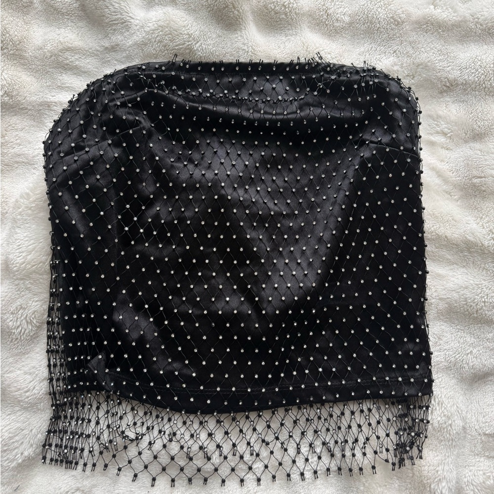 Elegant Black Beaded tube top